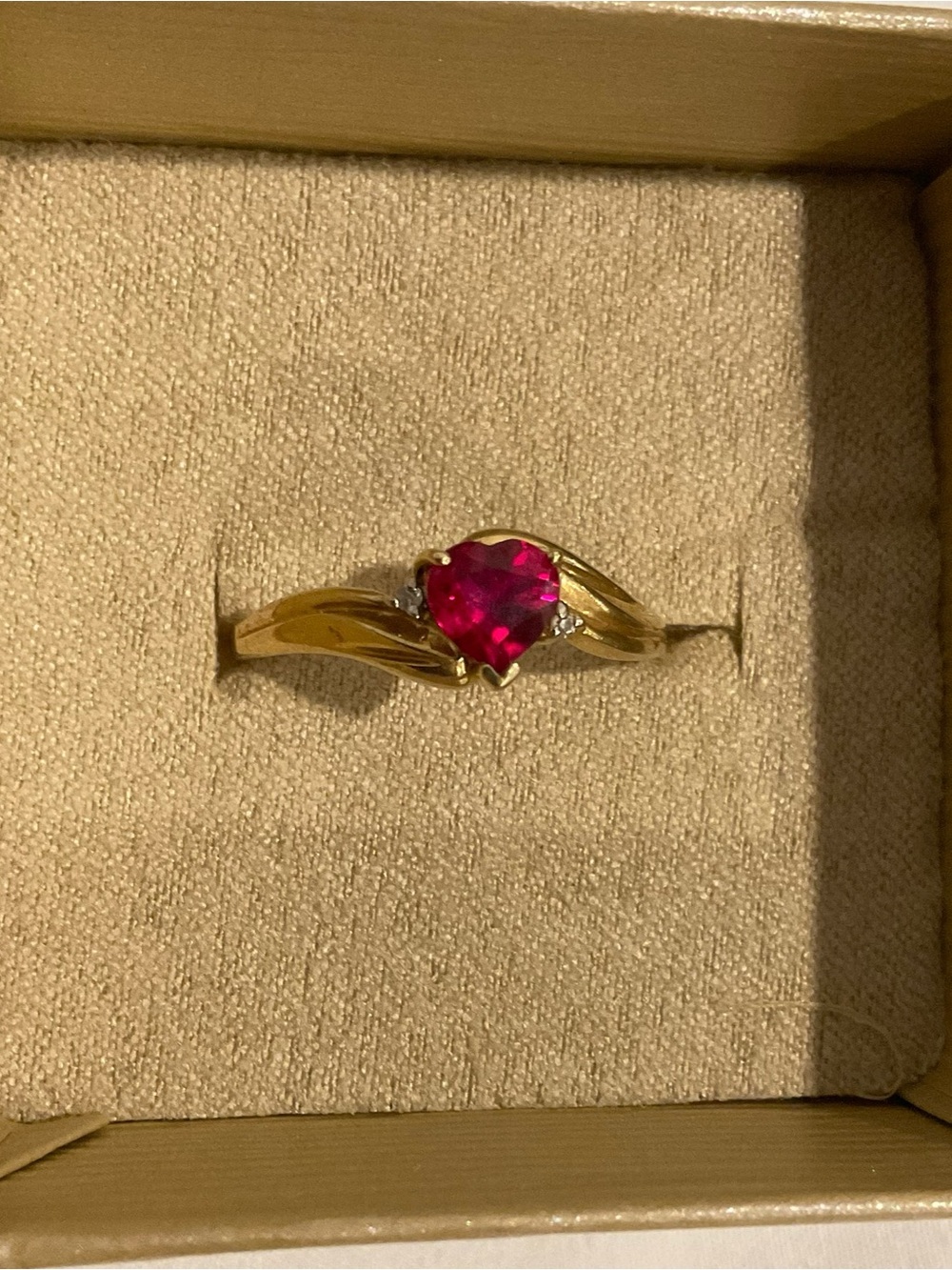 Vintage 10K ruby and diamond ring